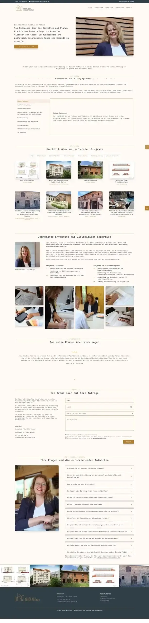 One Pager Website-erstellen - Architektin